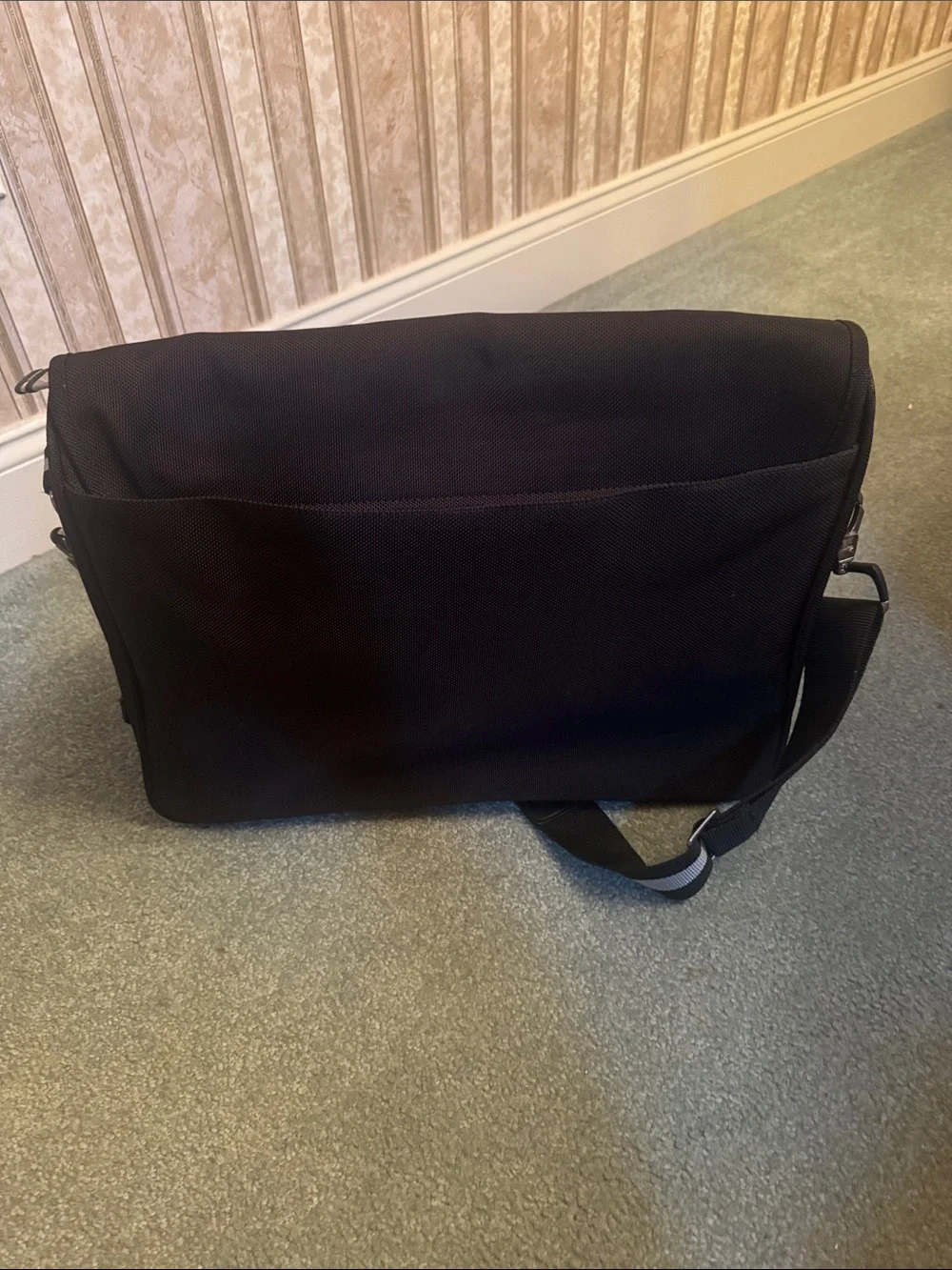 Polo by Ralph Lauren Black Messenger Bag with Reflective Trim